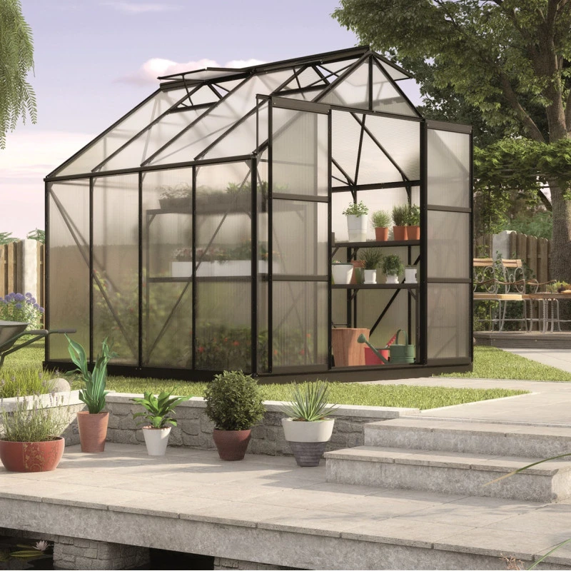 Serre De Jardin Uranus 6,7m² En Alu Noir Et Panneaux De PC 4mm - Vitavia 3 Serre De Jardin Uranus 6,7m² En Alu Noir Et Panneaux De PC 4mm - Vitavia
