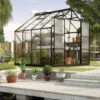 Serre De Jardin Uranus 6,7m² En Alu Noir Et Verre De Sécurité 3mm - Vitavia -Jardin Serre Boutique serre de jardin uranus 67m en alu noir et verre de securite 3mm vitavia