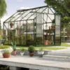 Serre De Jardin Uranus 8,3m² En Alu émeraude Et Verre De Sécurité 3mm - Vitavia