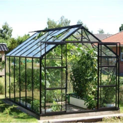 Serre De Jardin Uranus 9,9m² En Alu Noir Et Verre De Sécurité 3mm - Vitavia