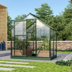 Serre De Jardin Venus 2,5m² En Aluminium émeraude Et Verre De Sécurité 3mm - Vitavia -Jardin Serre Boutique serre de jardin venus 25m en aluminium emeraude et verre de securite 3mm vitavia 2