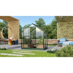 Serre De Jardin Venus 2,5m² En Aluminium émeraude Et Verre De Sécurité 3mm - Vitavia -Jardin Serre Boutique serre de jardin venus 25m en aluminium emeraude et verre de securite 3mm vitavia 5