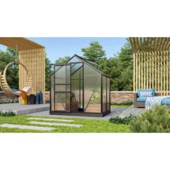 Serre De Jardin Venus 2,5m² En Aluminium Noir Et Panneaux De Polycarbonate 4mm - Vitavia -Jardin Serre Boutique serre de jardin venus 25m en aluminium noir et panneaux de polycarbonate 4mm vitavia 3