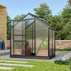 Serre De Jardin Venus 2,5m² En Aluminium Noir Et Polycarbonate 6mm - Vitavia -Jardin Serre Boutique serre de jardin venus 25m en aluminium noir et polycarbonate 6mm vitavia 1