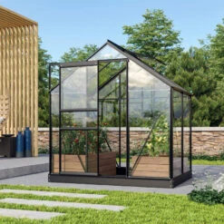 Serre De Jardin Venus 2,5m² En Aluminium Noir Et Verre De Sécurité 3mm - Vitavia -Jardin Serre Boutique serre de jardin venus 25m en aluminium noir et verre de securite 3mm vitavia 2