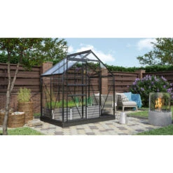 Serre De Jardin Venus 2,5m² En Aluminium Noir Et Verre De Sécurité 3mm - Vitavia -Jardin Serre Boutique serre de jardin venus 25m en aluminium noir et verre de securite 3mm vitavia 3