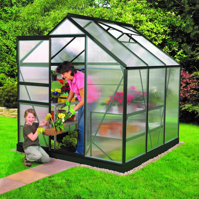 Serre De Jardin Venus 3,8m² En Aluminium émeraude Et Polycarbonate 6mm - Vitavia 4 Serre De Jardin Venus 3,8m² En Aluminium émeraude Et Polycarbonate 6mm - Vitavia – Image 2