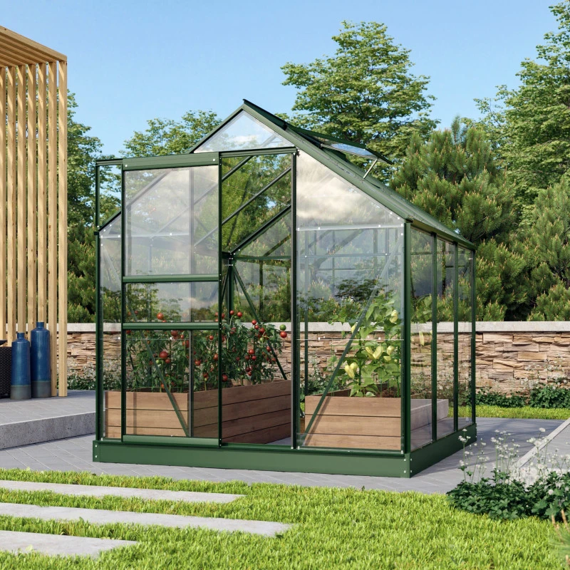 Serre De Jardin Venus 3,8m² En Aluminium émeraude Et Verre De Sécurité 3mm - Vitavia 5 Serre De Jardin Venus 3,8m² En Aluminium émeraude Et Verre De Sécurité 3mm - Vitavia – Image 3