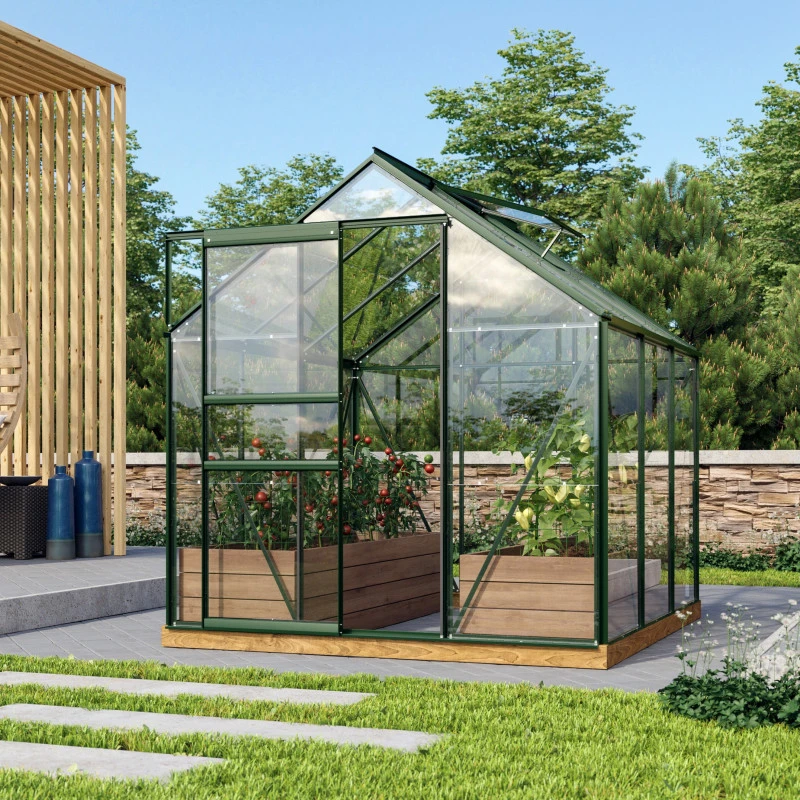 Serre De Jardin Venus 3,8m² En Aluminium émeraude Et Verre De Sécurité 3mm - Vitavia 6 Serre De Jardin Venus 3,8m² En Aluminium émeraude Et Verre De Sécurité 3mm - Vitavia – Image 4