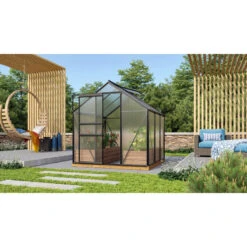 Serre De Jardin Venus 3,8m² En Aluminium Noir Et Polycarbonate 4mm - Vitavia -Jardin Serre Boutique serre de jardin venus 38m en aluminium noir et polycarbonate 4mm vitavia 2
