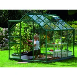 Serre De Jardin Venus 5m² En Aluminium émeraude Et Verre De Sécurité 3mm - Vitavia -Jardin Serre Boutique serre de jardin venus 5m en aluminium emeraude et verre de securite 3mm vitavia 1