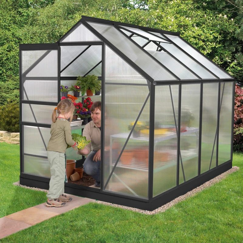 Serre De Jardin Venus 5m² En Aluminium Noir Et Polycarbonate 4mm - Vitavia 4 Serre De Jardin Venus 5m² En Aluminium Noir Et Polycarbonate 4mm - Vitavia – Image 2