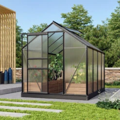 Serre De Jardin Venus 5m² En Aluminium Noir Et Polycarbonate 6mm - Vitavia -Jardin Serre Boutique serre de jardin venus 5m en aluminium noir et polycarbonate 6mm vitavia 1