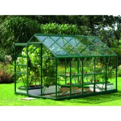 Serre De Jardin Venus 6,2m² En Aluminium émeraude Et Verre De Sécurité 3mm - Vitavia -Jardin Serre Boutique serre de jardin venus 62m en aluminium emeraude et verre de securite 3mm vitavia 1