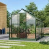 Serre De Jardin Venus 6,2m² En Aluminium émeraude Et Verre De Sécurité 3mm - Vitavia