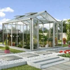 Serre De Jardin Zeus Comfort 10m² En Alu Anodisé Et Vitrage Combiné - Vitavia