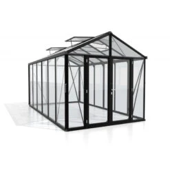 Serre De Jardin Zeus Comfort 11,9m² En Alu Noir Et Vitrage Combiné - Vitavia -Jardin Serre Boutique serre de jardin zeus comfort 119m en alu noir et vitrage combine vitavia 1
