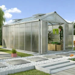 Serre De Jardin Zeus Comfort 13,8m² En Alu Anodisé Et Polycarbonate 10mm - Vitavia