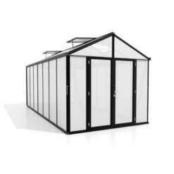 Serre De Jardin Zeus Comfort 13,8m² En Alu Noir Et Polycarbonate 16mm - Vitavia -Jardin Serre Boutique serre de jardin zeus comfort 138m en alu noir et polycarbonate 16mm vitavia 1