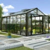 Serre De Jardin Zeus Comfort 13,8m² En Alu Noir Et Vitrage Combiné - Vitavia -Jardin Serre Boutique serre de jardin zeus comfort 138m en alu noir et vitrage combine vitavia