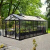 Serre De Jardin Zeus Comfort 15,7m² En Alu Noir Et Vitrage Combiné - Vitavia -Jardin Serre Boutique serre de jardin zeus comfort 157m en alu noir et vitrage combine vitavia