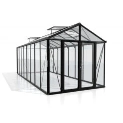 Serre De Jardin Zeus Comfort 15,7m² En Alu Noir Et Vitrage Combiné - Vitavia -Jardin Serre Boutique serre de jardin zeus comfort 157m en alu noir et vitrage combine vitavia 4