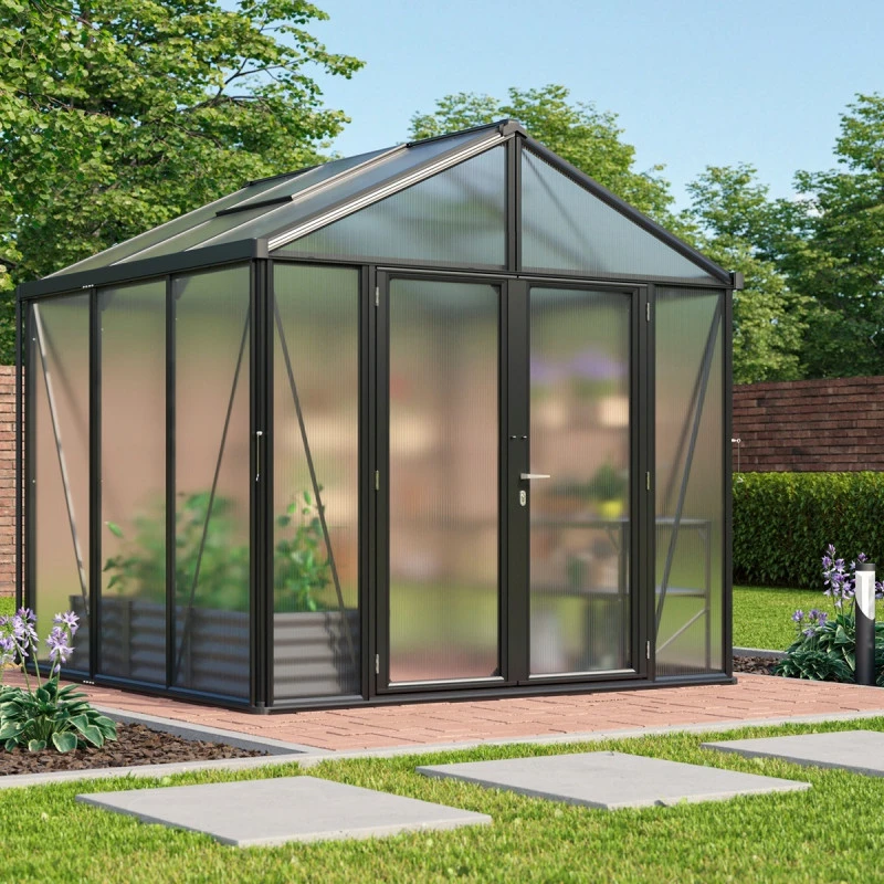 Serre De Jardin Zeus Comfort 6,2m² En Alu Noir Et Polycarbonate 10mm - Vitavia 4 Serre De Jardin Zeus Comfort 6,2m² En Alu Noir Et Polycarbonate 10mm - Vitavia – Image 2
