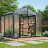 Serre De Jardin Zeus Comfort 6,2m² En Alu Noir Et Polycarbonate 16mm - Vitavia