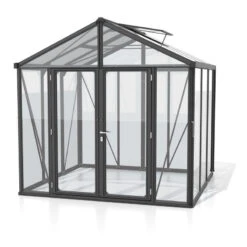 Serre De Jardin Zeus Comfort 6,2m² En Alu Noir Et Vitrage Combiné - Vitavia -Jardin Serre Boutique serre de jardin zeus comfort 62m en alu noir et vitrage combine vitavia 2