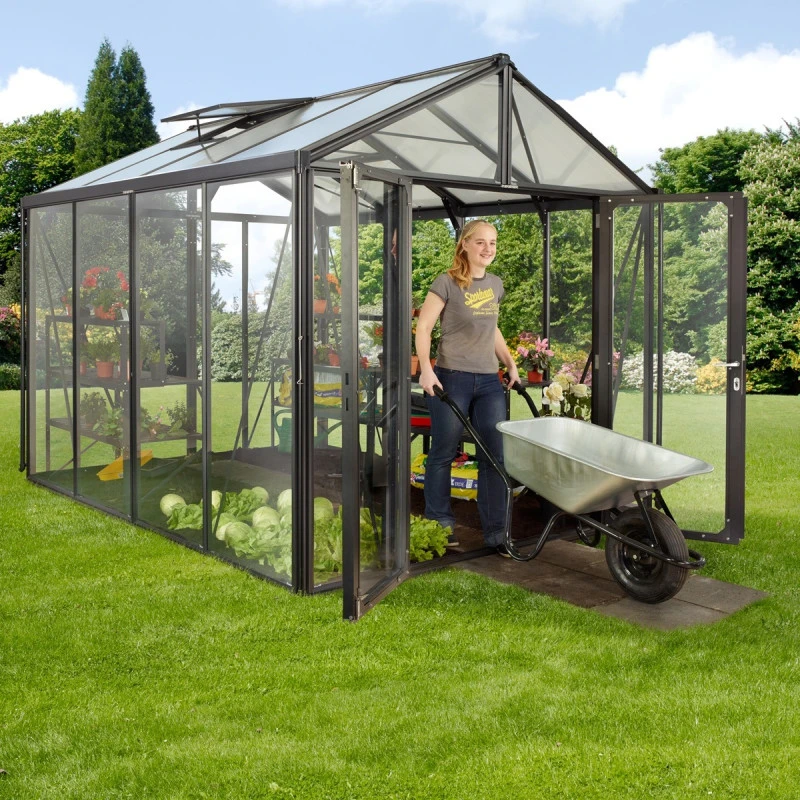 Serre De Jardin Zeus Comfort 8,1m² En Alu Noir Et Vitrage Combiné - Vitavia 4 Serre De Jardin Zeus Comfort 8,1m² En Alu Noir Et Vitrage Combiné - Vitavia – Image 2