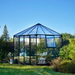 Serre Décorative Noire Atrium 9m² Verre Trempé Halls