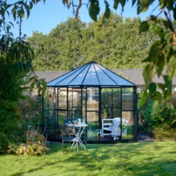 Serre Décorative Noire Atrium 9m² Verre Trempé Halls -Jardin Serre Boutique serre decorative noire atrium 9m verre trempe halls 4