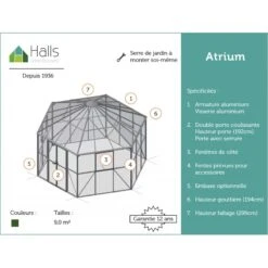 Serre Décorative Verte Atrium 9m² Verre Trempé Halls -Jardin Serre Boutique serre decorative verte atrium 9m verre trempe halls 8