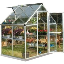 Serre En Alu Et Polycarbonate Transparent 2,3m² Harmony Silver Palram - Canopia -Jardin Serre Boutique serre en alu et polycarbonate transparent 23m harmony silver palram 10