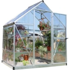 Serre En Alu Et Polycarbonate Transparent 2,3m² Harmony Silver Palram - Canopia -Jardin Serre Boutique serre en alu et polycarbonate transparent 23m harmony silver palram 12