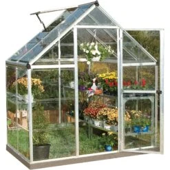 Serre En Alu Et Polycarbonate Transparent 2,3m² Harmony Silver Palram - Canopia -Jardin Serre Boutique serre en alu et polycarbonate transparent 23m harmony silver palram 8