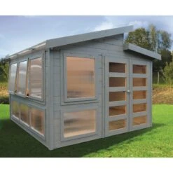 Serre En Bois Massif 28mm - 8,91m² Toit Gradin SOLID -Jardin Serre Boutique serre en bois massif 28mm 921m toit gradin solid 3