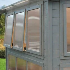 Serre En Bois Massif 28mm - 8,91m² Toit Gradin SOLID -Jardin Serre Boutique serre en bois massif 28mm 921m toit gradin solid 6