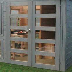 Serre En Bois Massif 28mm - 8,91m² Toit Gradin SOLID -Jardin Serre Boutique serre en bois massif 28mm 921m toit gradin solid 9