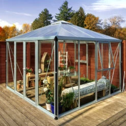 Serre Fortuna 10,2m² En Aluminium Anodisé Et Vitrage Combiné - Vitavia -Jardin Serre Boutique serre fortuna 102m en aluminium anodise et vitrage combine vitavia 2