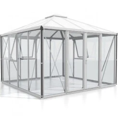 Serre Fortuna 10,2m² En Aluminium Anodisé Et Vitrage Combiné - Vitavia -Jardin Serre Boutique serre fortuna 102m en aluminium anodise et vitrage combine vitavia 4