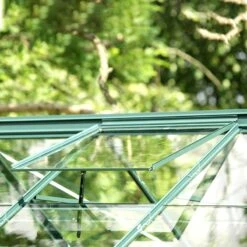Serre Laurus Uranus 12,90m² En Aluminium Laqué Vert Et Verre Trempé 3mm + Embase Incluse - Natura Lams -Jardin Serre Boutique serre laurus uranus 1290m en aluminium laque vert et verre trempe 3mm embase incluse natura lams 4
