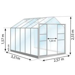 Serre Laurus Uranus 8,25m² En Aluminium Laqué Gris Et Verre Trempé 3mm + Embase Incluse - Natura Lams -Jardin Serre Boutique serre laurus uranus 825m en aluminium laque gris et verre trempe 3mm embase incluse natura lams 13