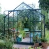 Serre Laurus Uranus 8,25m² En Aluminium Laqué Vert Et Verre Trempé 3mm + Embase Incluse - Natura Lams -Jardin Serre Boutique serre laurus uranus 825m en aluminium laque vert et verre trempe 3mm embase incluse natura lams
