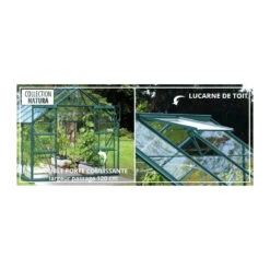 Serre Laurus Uranus 9,85m² En Aluminium Laqué Gris Et Verre Trempé 3mm + Embase Incluse - Natura Lams -Jardin Serre Boutique serre laurus uranus 985m en aluminium laque gris et verre trempe 3mm embase incluse natura lams 11