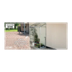 Serre Melissa Ida 1,7m² En Aluminium Laqué Gris Et Verre Trempé 3mm + Embase Incluse – Natura Lams -Jardin Serre Boutique serre melissa ida 16m en aluminium laque gris et verre trempe 3mm embase incluse natura lams 15