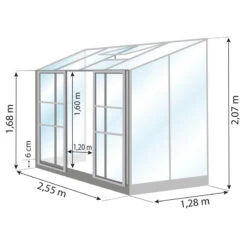 Serre Melissa Ida 3,30m² En Aluminium Laqué Gris Et Verre Trempé 3mm + Embase Incluse – Natura Lams -Jardin Serre Boutique serre melissa ida 334m en aluminium laque gris et verre trempe 3mm embase incluse natura lams 3