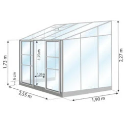 Serre Melissa Ida 4,9m² En Aluminium Laqué Gris Et Verre Trempé 3mm + Embase Incluse – Natura Lams -Jardin Serre Boutique serre melissa ida 52m en aluminium laque gris et verre trempe 3mm embase incluse natura lams 5