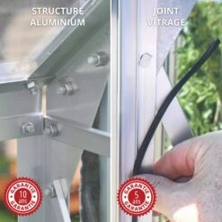 Serre Melissa Ida 7,2m² En Aluminium Laqué Gris Et Verre Trempé 3mm + Embase Incluse – Natura Lams -Jardin Serre Boutique serre melissa ida 78m en aluminium laque gris et verre trempe 3mm embase incluse natura lams 11