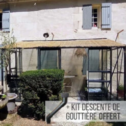 Serre Melissa Ida 7,2m² En Aluminium Laqué Gris Et Verre Trempé 3mm + Embase Incluse – Natura Lams -Jardin Serre Boutique serre melissa ida 78m en aluminium laque gris et verre trempe 3mm embase incluse natura lams 2